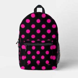 Sac À Dos Imprimé Fond noir pois roses