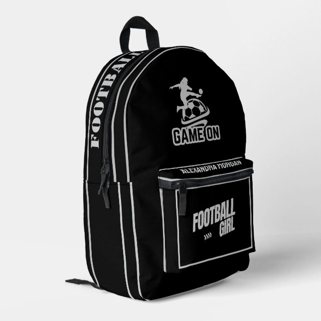 Sac À Dos Imprimé Football, Joueuse de football, Équipe, Duffle cade (Coin arrière gauche)