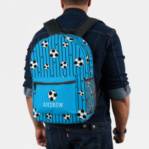 Sac À Dos Imprimé Football Motif Bleu