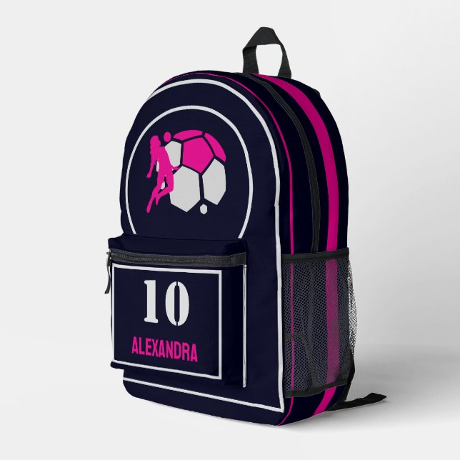 Sac À Dos Imprimé Football Player Girl, Football Birthday Gift (Coin arrière droit)