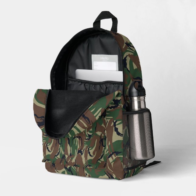Sac À Dos Imprimé Forêt de camouflage militaire du soldat britanniqu (Coin arrière droit (ouvert))