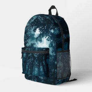 Sac À Dos Imprimé Forêt nocturne enchanteresse avec Pleine lune