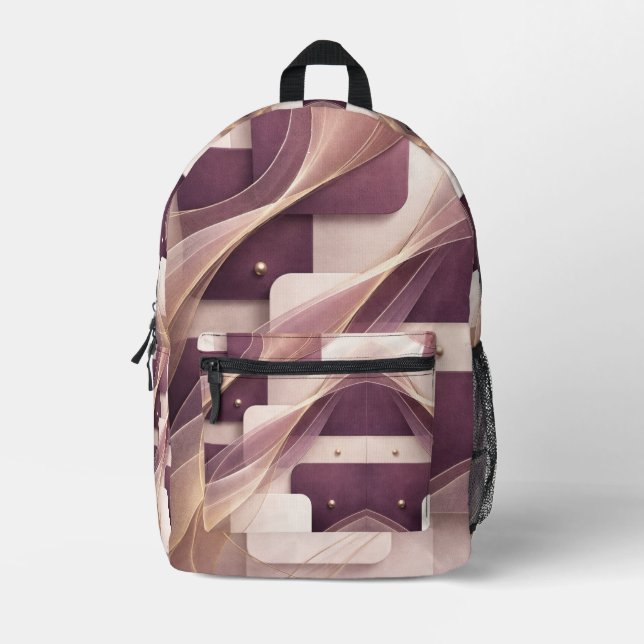 Sac À Dos Imprimé Formes carrées art IA  (Recto)