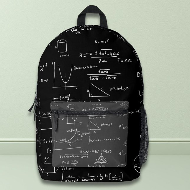 Sac À Dos Imprimé Formes en noir blanc équations mathématiques graph (Créateur téléchargé)