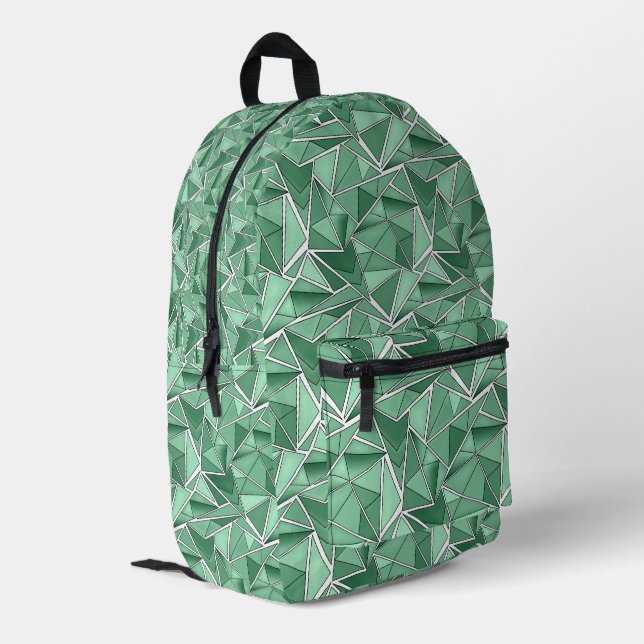 Sac À Dos Imprimé Formes géométriques motif vert abstrait  (Coin arrière gauche)