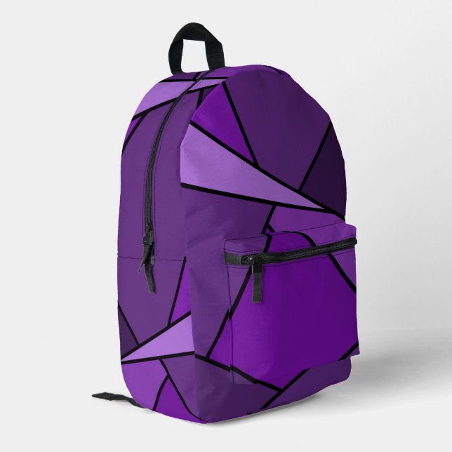 Sac À Dos Imprimé Formes géométriques violettes Abstraites (Coin arrière gauche)