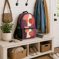 Formes Rétro Mauve Taupe Pêche Orange Corail Rouge