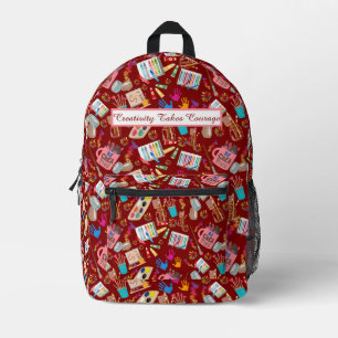 Sac À Dos Imprimé Fournitures d'art coloré motif créatif pour artist