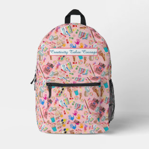 Sac À Dos Imprimé Fournitures d'art coloré motif créatif pour artist