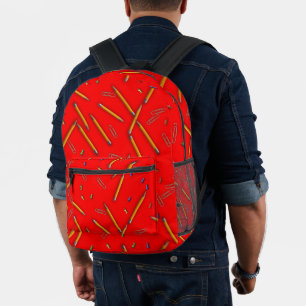Sac À Dos Imprimé Fournitures scolaires crayons punaises Cartable ro