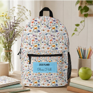 Sac À Dos Imprimé fournitures Scolaires Retour de Prairie Florale En