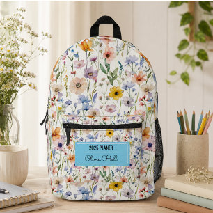 Sac À Dos Imprimé fournitures Scolaires Retour Floral de Prairie Ens