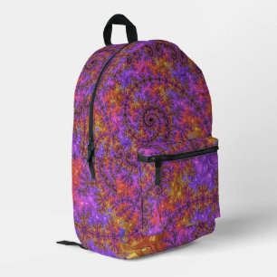 Sac À Dos Imprimé Fractale en spirale coloré vibrant funky trippy
