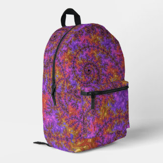 Sac À Dos Imprimé Fractale en spirale coloré vibrant funky trippy