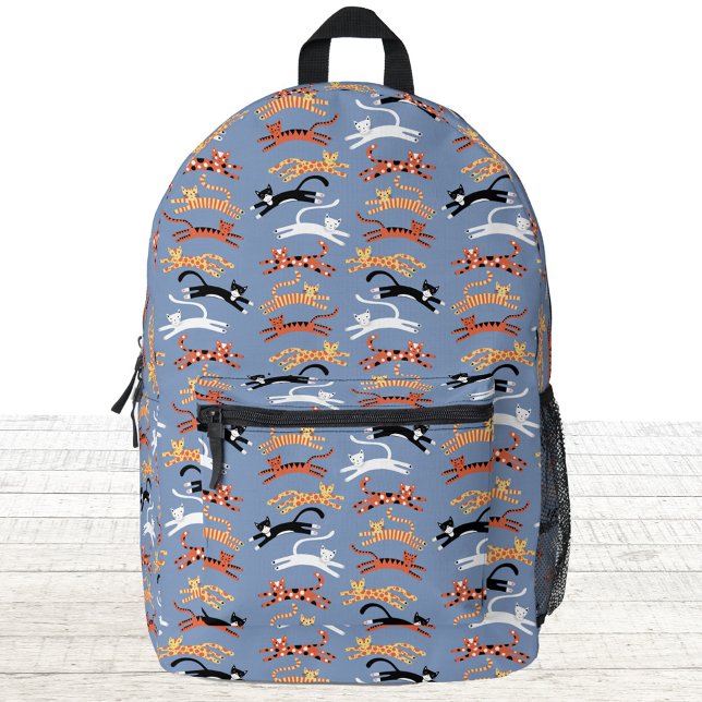 Sac À Dos Imprimé Fun Kitty Chat (Fun kitty cat blue backpack)