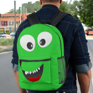 Sac À Dos Imprimé Fun Monstre Vert Personnalisé