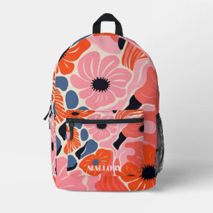 Sac À Dos Imprimé Funky Floral rose et orange
