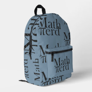 Sac À Dos Imprimé Funky Pi Math Enseignant Sciences Nerd Gris Bleu