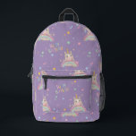 Sac À Dos Imprimé Funny Birthday Unicorn<br><div class="desc">Unicorne,  anniversaire de fille,  arc-en-ciel,  violet,  magique,  petit anniversaire de licorne,  joli anniversaire de licorne,  licorne aquarelle,  couleurs pastel,  drôle</div>
