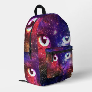 Sac À Dos Imprimé Galaxie de chat à éclat de couleur