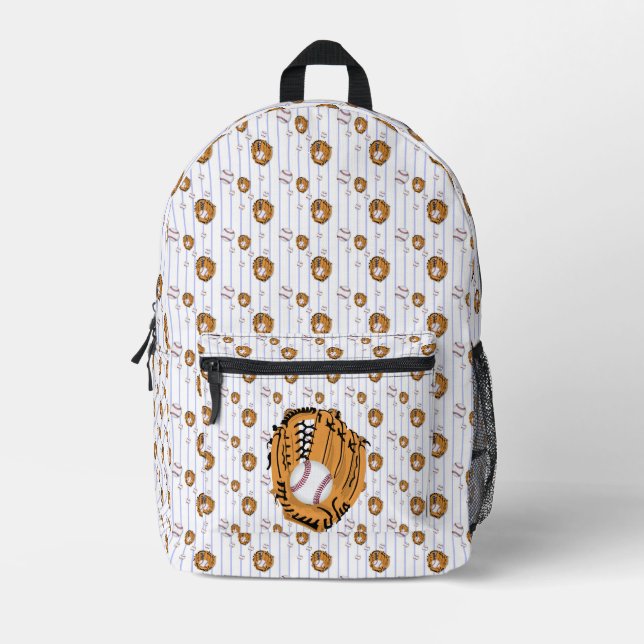 Sac À Dos Imprimé Gant et balle de baseball (Recto)