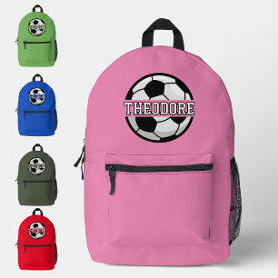 Sac À Dos Imprimé Garçons Nom Personnalisé Cool Football Rose