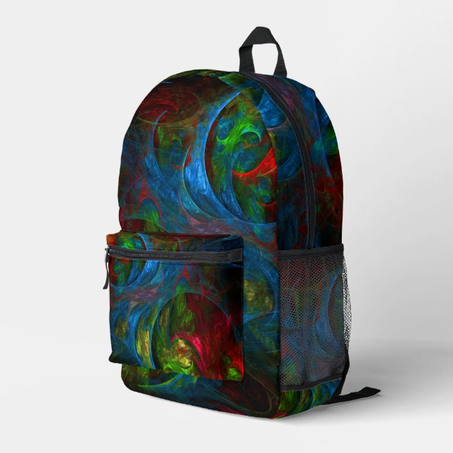 Sac À Dos Imprimé Genèse Bleu Art Abstrait (Coin arrière droit)