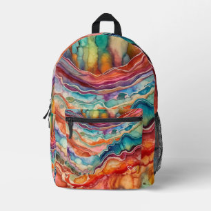 Sac À Dos Imprimé Géode d'agate coloré (3)