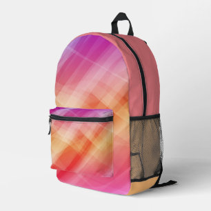 Sac à dos imprimé géométrique rose et orange Abstr