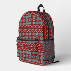 Sac À Dos Imprimé Géométrique turquoise et rouge des mesas du Sud-Ou