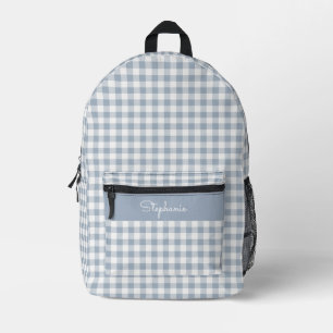 Sac À Dos Imprimé Gingham côtier à carreaux Prépa Vérifié Nom Bleu B