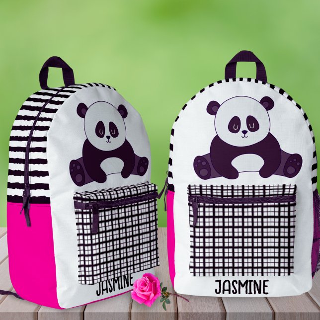 Sac À Dos Imprimé Girls mignonne Panda School rose Personnalisé Nom  (Créateur téléchargé)
