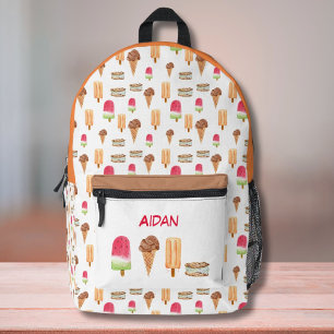Sac À Dos Imprimé Glace à l'aquarelle et sucettes personnalisées