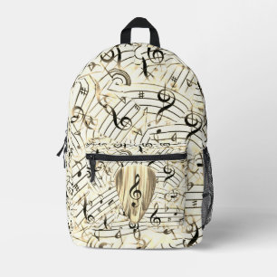 Sac À Dos Imprimé Golden Plectron - Design élégant pour les mélomane