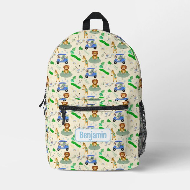 Sac À Dos Imprimé Golf Jungle Animaux Baby Motif Personnalisé (Recto)