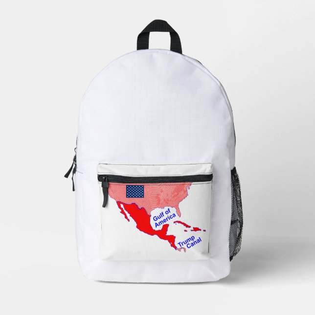 Sac À Dos Imprimé Golfe de l'Amérique, Trump Canal Knap Sack (Recto)