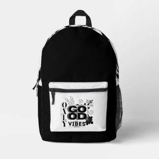 Sac À Dos Imprimé Good Vibes uniquement - Typographie motivationnell