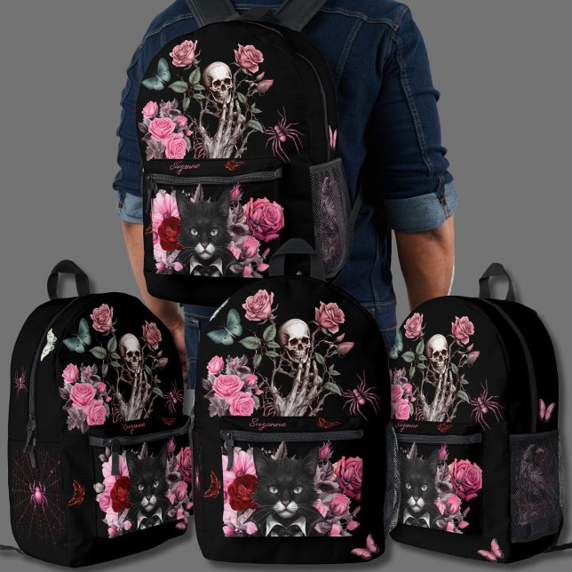 Sac À Dos Imprimé Goth rucksack araignées chats rose sombre emo (Créateur téléchargé)