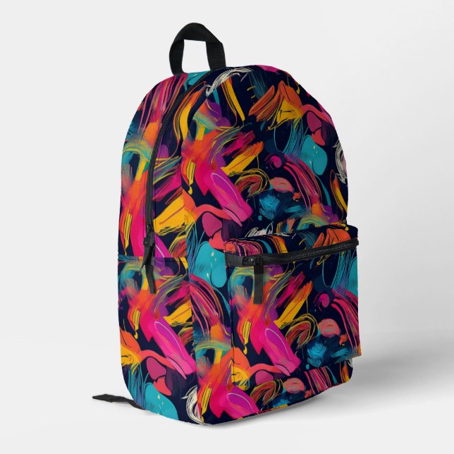 Sac À Dos Imprimé Graffiti éclaboussé de chaos vif (Coin arrière gauche)