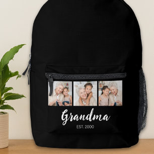 Sac À Dos Imprimé Grand-mère a établi le script moderne 3 Photo Noir