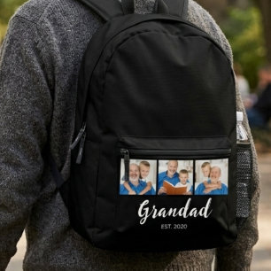 Sac À Dos Imprimé Grand-père a établi le script moderne 3 Photo Noir