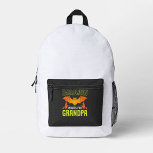 Sac À Dos Imprimé Grand-père Halloween Chauve-souris Sorcière Vœux