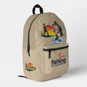 Sac À Dos Imprimé Graphisme d'art vintage pour la pêche au bass [Mo