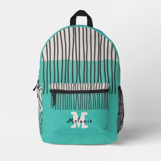 Sac À Dos Imprimé Green monogram Pastel Custom Name school