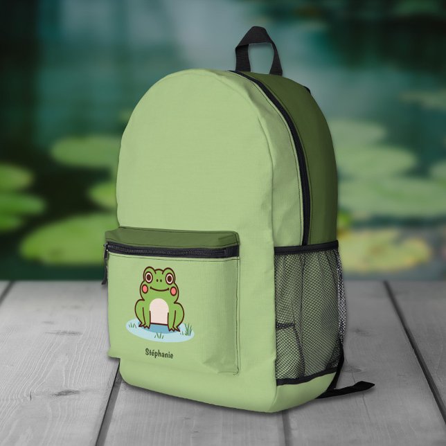 Sac À Dos Imprimé Grenouille mûre (Cute Frog Green Backpack)