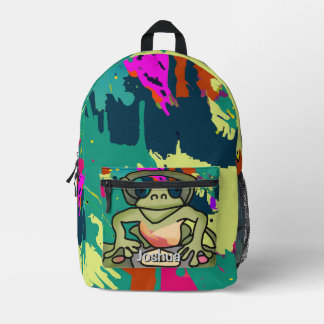 Sac À Dos Imprimé Grenouille rétro avec casque | Drôle