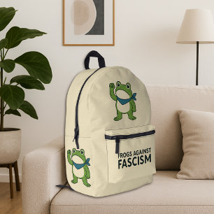 Sac À Dos Imprimé Grenouilles Contre le Fascisme Manifestation de Gr