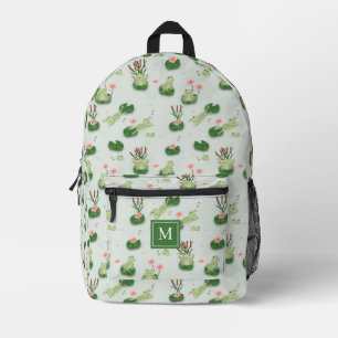 Sac À Dos Imprimé Grenouilles Mignonnes dans l'Étang de Nénuphars Mo