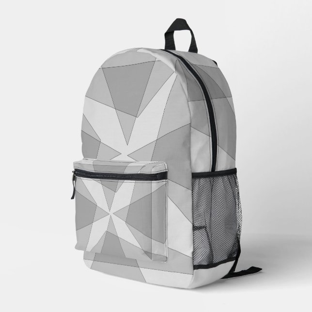 Sac À Dos Imprimé Gris géométrique (Coin arrière droit)