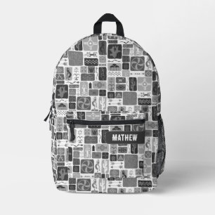 Sac À Dos Imprimé Gris Sud-Ouest